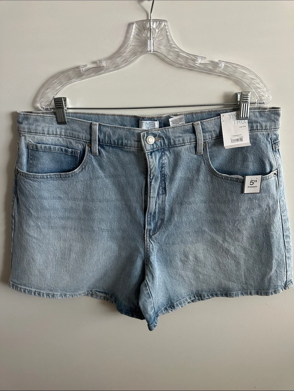 Women's High Rise Denim Shorts Size 18